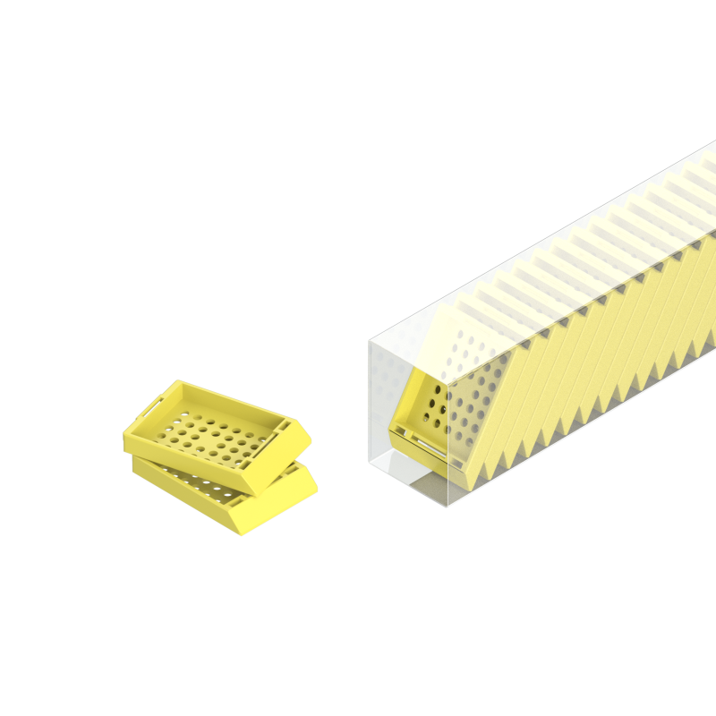 Einbettkassetten - Standard gelb ohne Deckel im Magazin