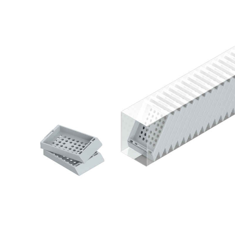 Einbettkassetten - Standard grau ohne Deckel im Magazin