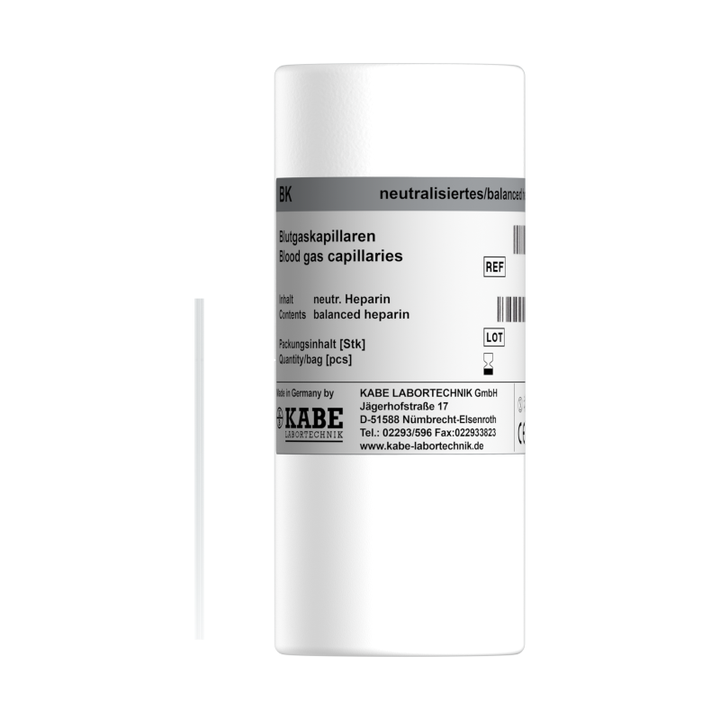 Blutgaskapillaren BK 60 dünner Ø neutralisiertes Heparin