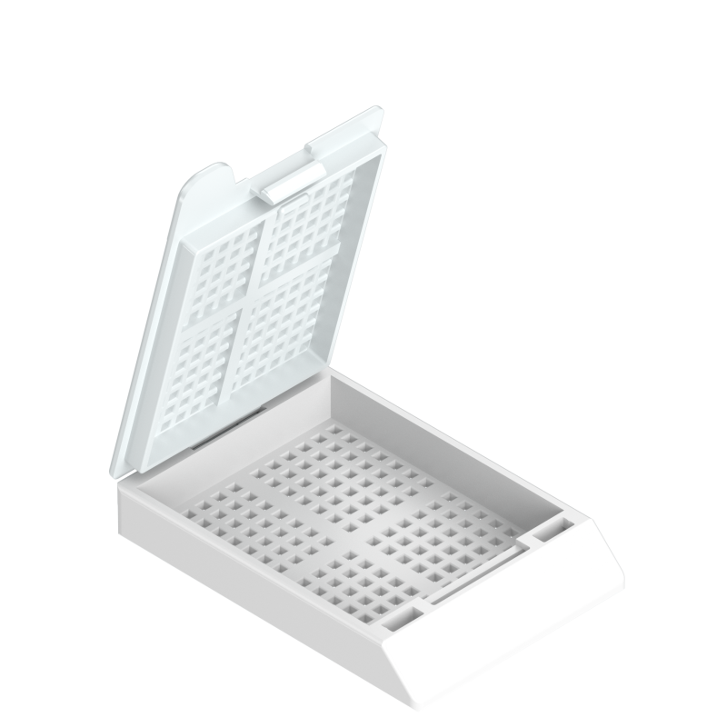 Einbettkassetten - Biopsie weiß mit Deckel