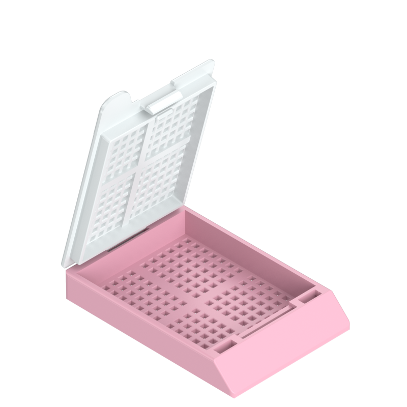 Einbettkassetten - Biopsie rosa mit Deckel