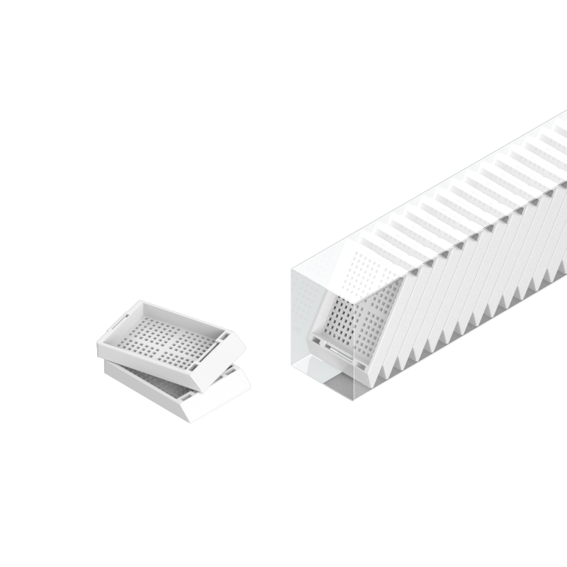Einbettkassetten - Biopsie weiß ohne Deckel im Magazin