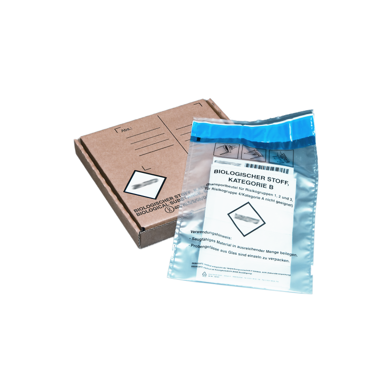 Versandverpackung für diagn. Proben mit Aufsaugmaterial 223 x 218 x 35mm