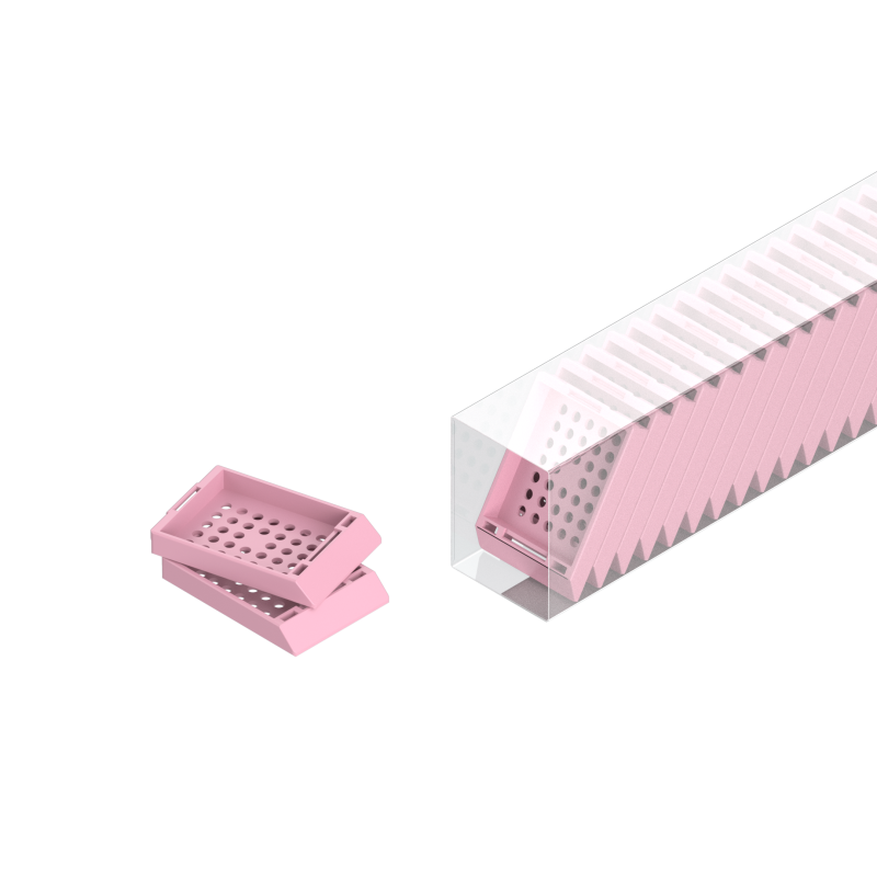 Einbettkassetten - Standard rosa ohne Deckel im Magazin
