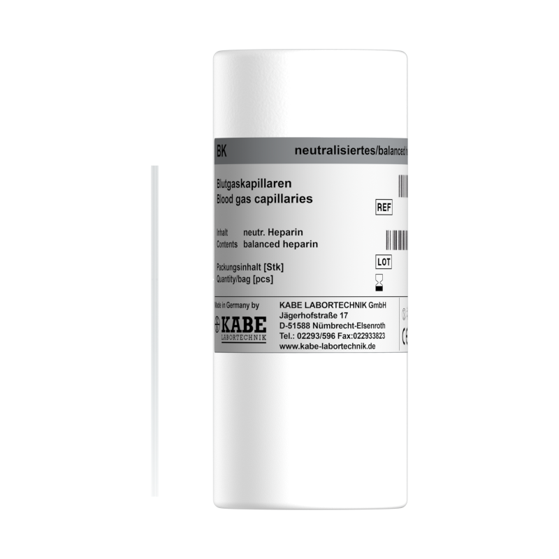 Blutgaskapillaren BK 75 dünner Ø neutralisiertes Heparin
